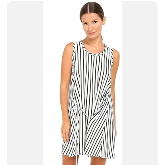 McQ by Alexander McQueen Dresses & Skirts - McQ Women Sleeveless Dress White/Black Stripe Size 36 IT